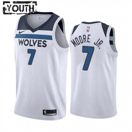 Canotte Bambino Minnesota Timberwolves Wendell Moore JR 7 Nike 2022-23 Association Edition Bianco Swingman